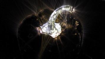 Imágenes de aura kirlian en bucle de un solo pimiento girando 360 grados. video