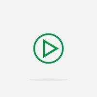 Play button icon with circle frame in trendy style isolated on grey background. Play symbol for your web site design, logo, app, UI. Vector illustration