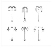 Collection of Street Lamp Simple Design vector