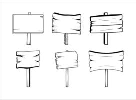 Hand-drawn Set of Simple Wooden Illustrations vector