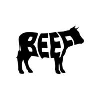 Beef symbol with text vector