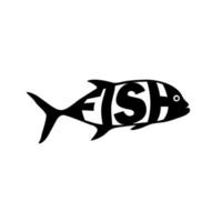 Fish silhouette with text vector