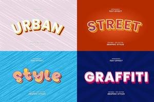 3D Text Effects with Selection of Effects Collection. vector