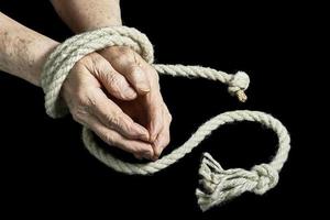 Old hands are tied photo