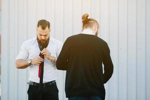 two businessmen prepared to work photo