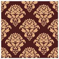 Beige and maroon seamless damask pattern vector