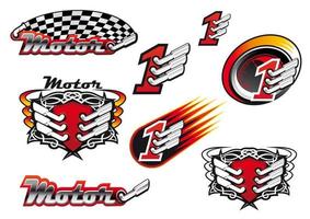 emblemas o símbolos de carreras y motocross vector