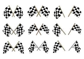 Set of vector checkered flags