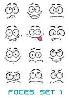 caras de dibujos animados con diferentes emociones vector