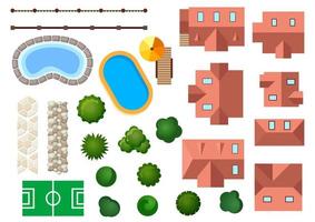 Landscape, garden and architectural elements vector