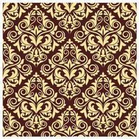 Ornate brown and yellow seamless arabesque pattern vector