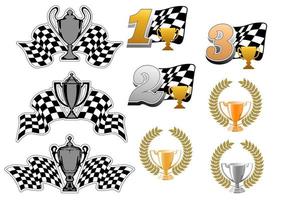 Set of motor sport and racing icons vector