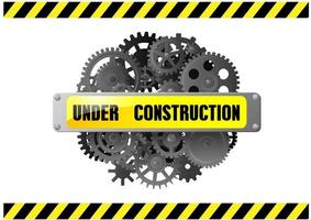 Under construction web page warning vector