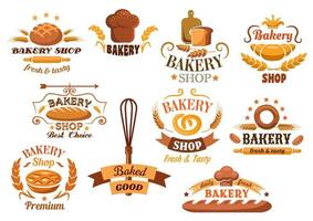 Large set of bakery labels or badges vector