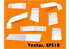 Paper scraps and notes attached with stapler vector