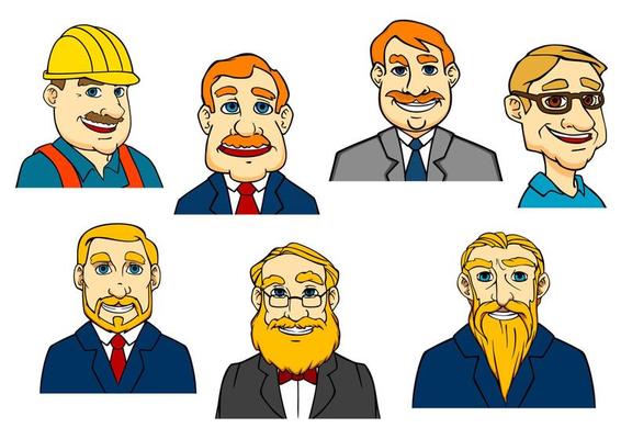 Different cartoon men