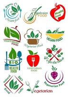 Vegetarian health food abstract design elements vector