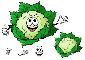 Happy smiling cartoon cauliflower vegetable vector