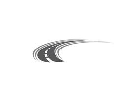 Curving tarred road or highway icon vector