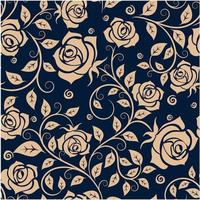 Medieval seamless pattern with roses vector