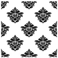 Black and white foliate motif seamless pattern vector