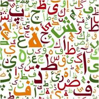 Seamless colorful arabic alphabet pattern vector