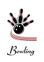 Bowling sports symbol vector