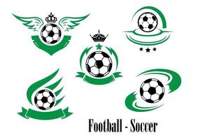 conjunto de emblemas de fútbol o fútbol vector