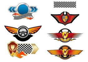 Racing sports emblems and symbols vector