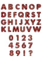 Gingerbread cookie alphabet and numerals vector