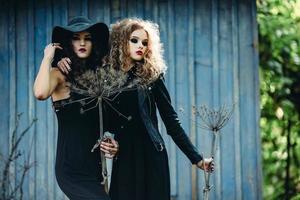 two vintage women as witches photo