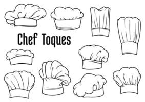 Chef caps and hats set vector