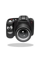 Cute cartoon DSLR or digital camera vector