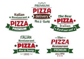 Set of  italian pizza labels vector