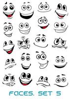 Cartoon faces with different expressions vector