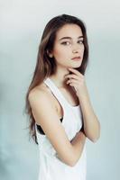 Young beautiful woman modeling photo