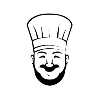 Smiling chef with a beard and moustache vector