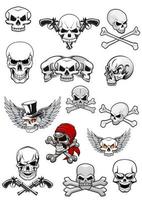 Vector skull characters with crossbones