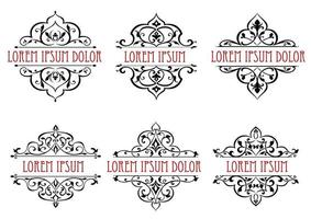 Vintage floral frames, dividers and borders vector
