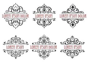 Vintage floral frames, dividers and borders vector