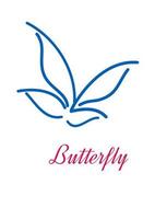Stylized butterfly icon vector