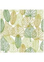 Seamless pattern of outline autumnal leaves vector