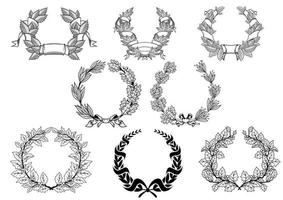 Retro laurel wreath vector