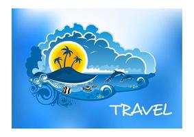 Travel poster design vector