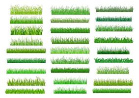 Fresh green spring grass borders vector