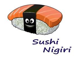 Japanese seafood sushi nigiri vector