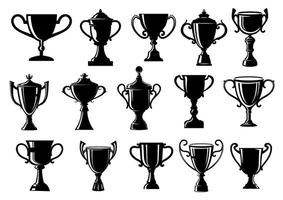 copas de trofeos de deporte y logros vector