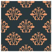 Retro seamless pattern with orange flowers vector
