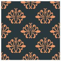 Retro seamless pattern with orange flowers vector