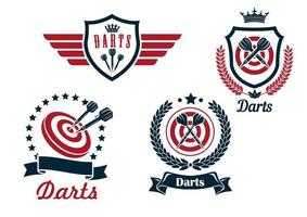 Darts heraldry emblems vector